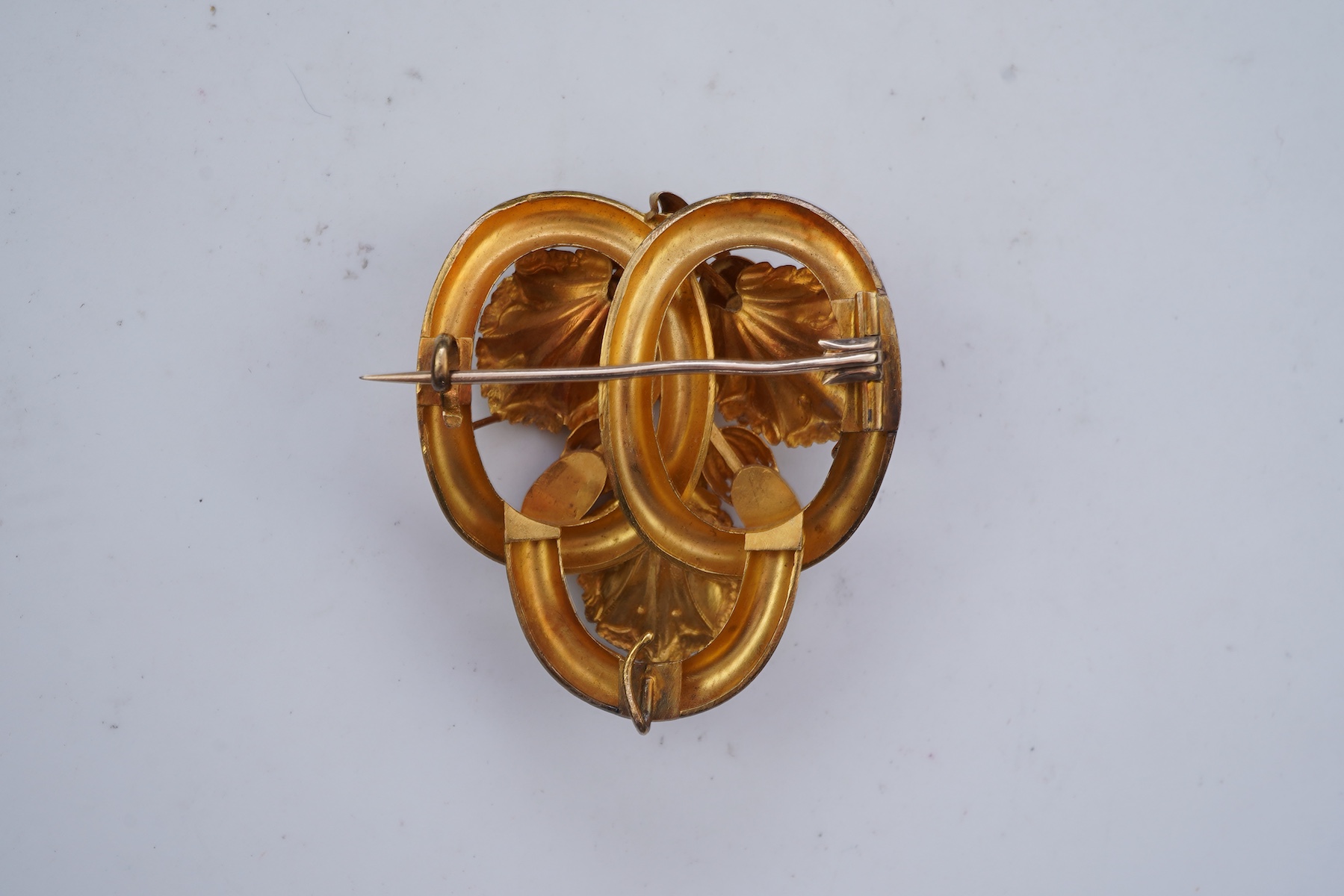 A set of four Retro gold and enamel buttons, mid 20th century